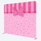 Lofaris Pink Bow Colorful Dots Birthday Pillow Cover Backdrop